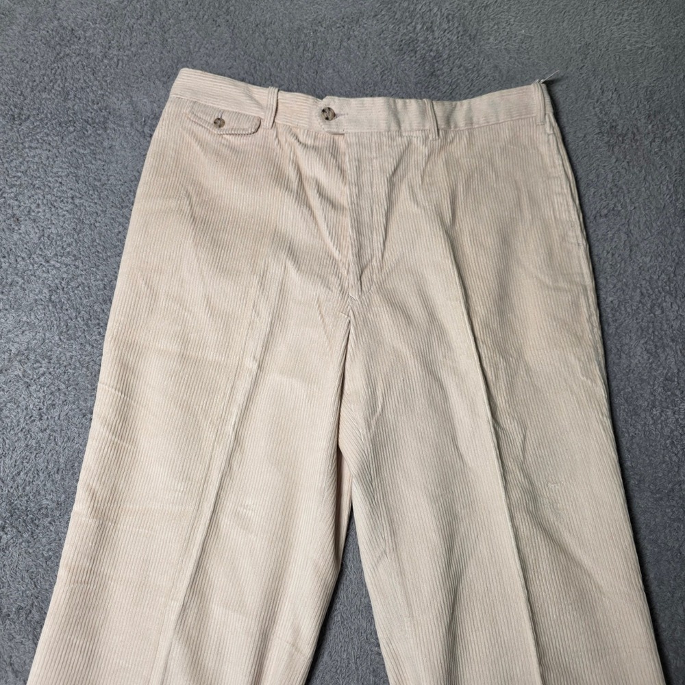 Chaps Ralph Lauren Mens 38x34 Corduroy Pants Beige Straight Leg Vintage 29902
